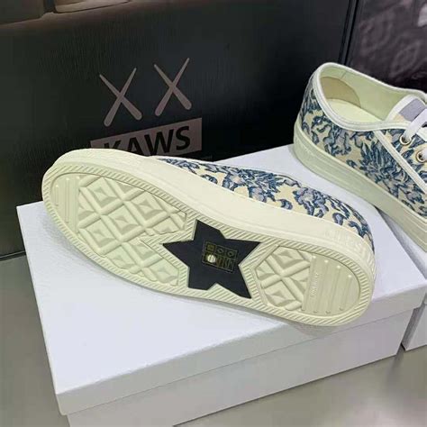 Walk'n'Dior Sneaker Duck Blue Dior Brocart Embroidered Cotton 